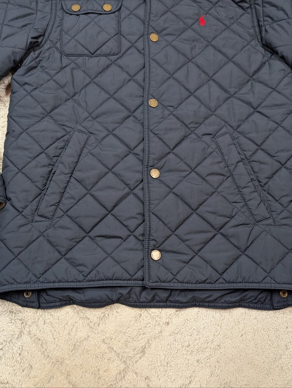 Polo Ralph Lauren Jacket Boy XL 18-20 Blue Navy Diamond Quilted Insulated - Picture 3 of 9